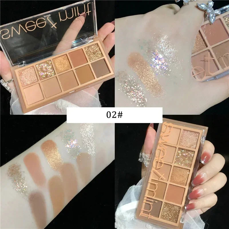 10 Color Glitter Nude Palette.