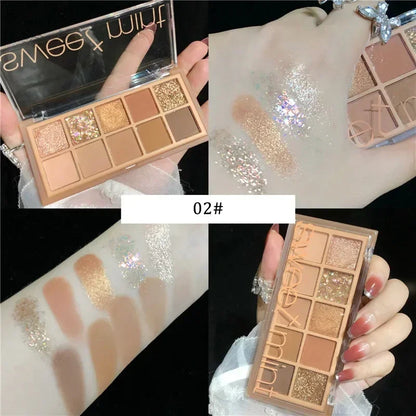 10 Color Glitter Nude Palette.