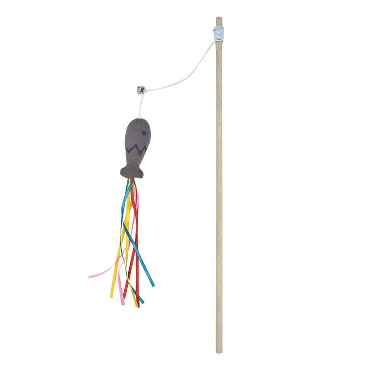 Wooden Cat Wand Toy.