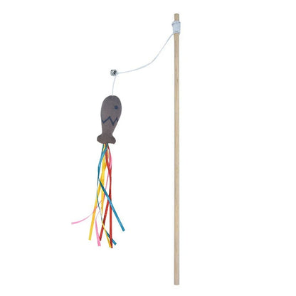 Wooden Cat Wand Toy.
