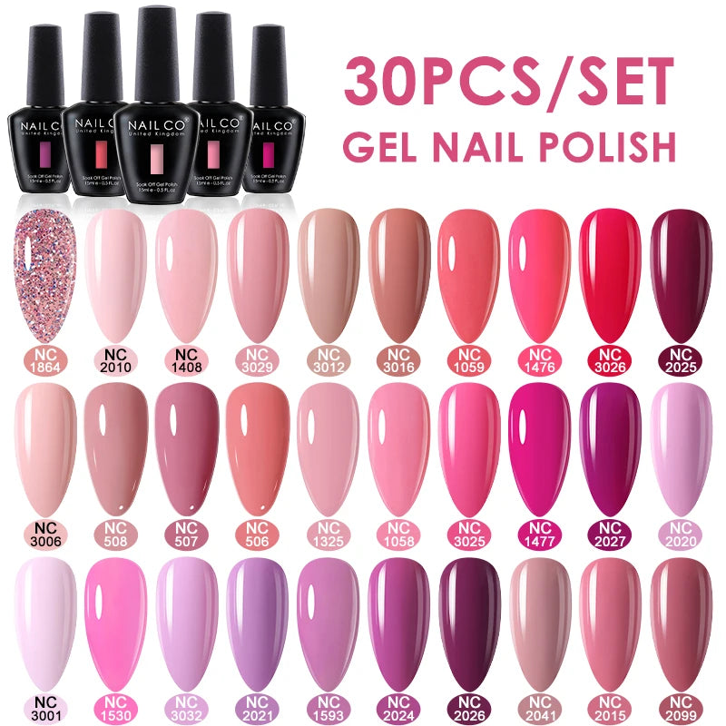 NAILCO 15ml 30/20/10pcs/Set UV Gel Nail Polish Semi Permanent Esmalte Vernis LED Gel Varnish Soak Off Nail Art All For Manicure