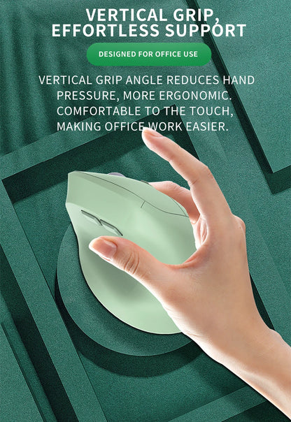 Ergonomic Bluetooth5.0&2.4G Wireless Vertical Mouse with Silent Button,Rechargeable 1600DPI Optical Mice for PC/Laptop/Desktop