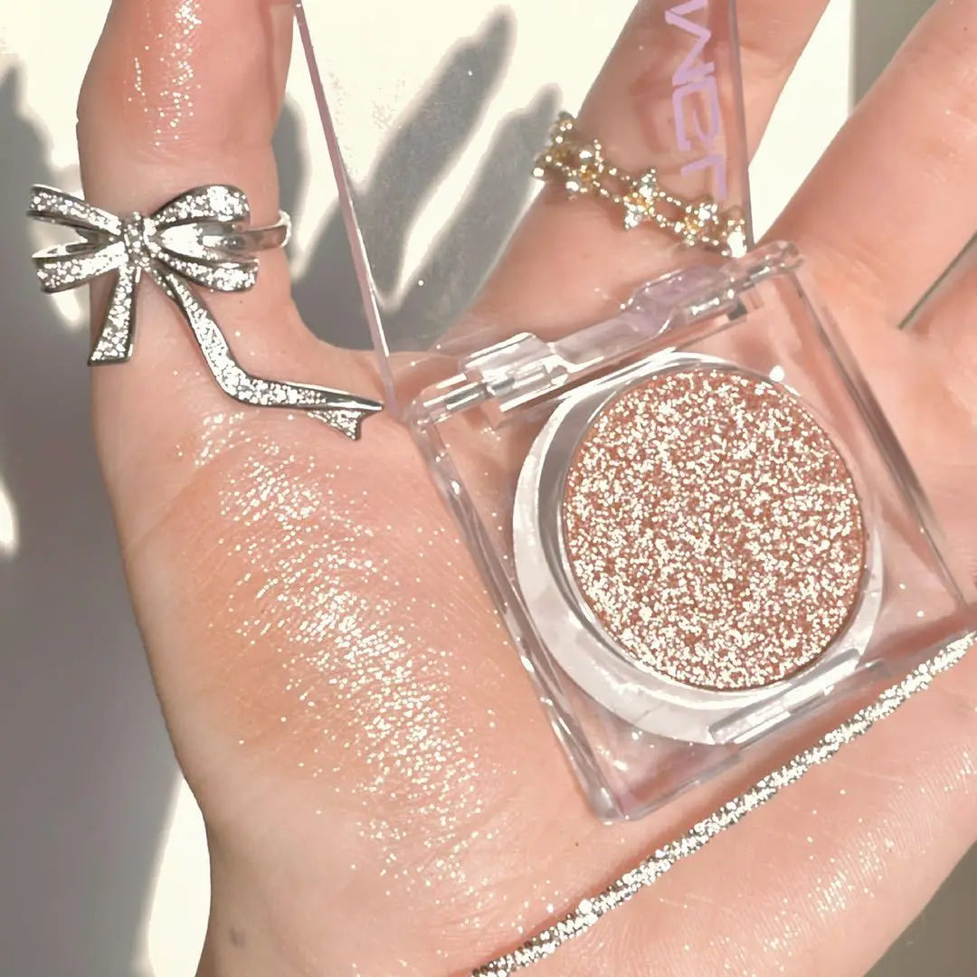 Monochrome White Shiny Highlighter Palette Gorgeous Glitter High Gloss Long Lasting Pearlescent Shimmer Brighten Bronzers Makeup
