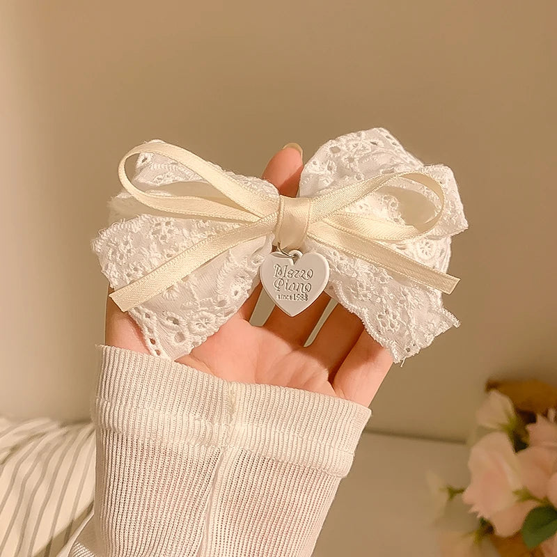 Embroidered Lace Hair Bow.