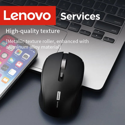 Lenovo Wireless Mouse, Silent Mouse for Business and Office Use, Ergonomic Design, Compatible with Multiple Platforms, 2.4g Connection, 1.5V Dry Battery Powered, Product Does Not Include Batteries