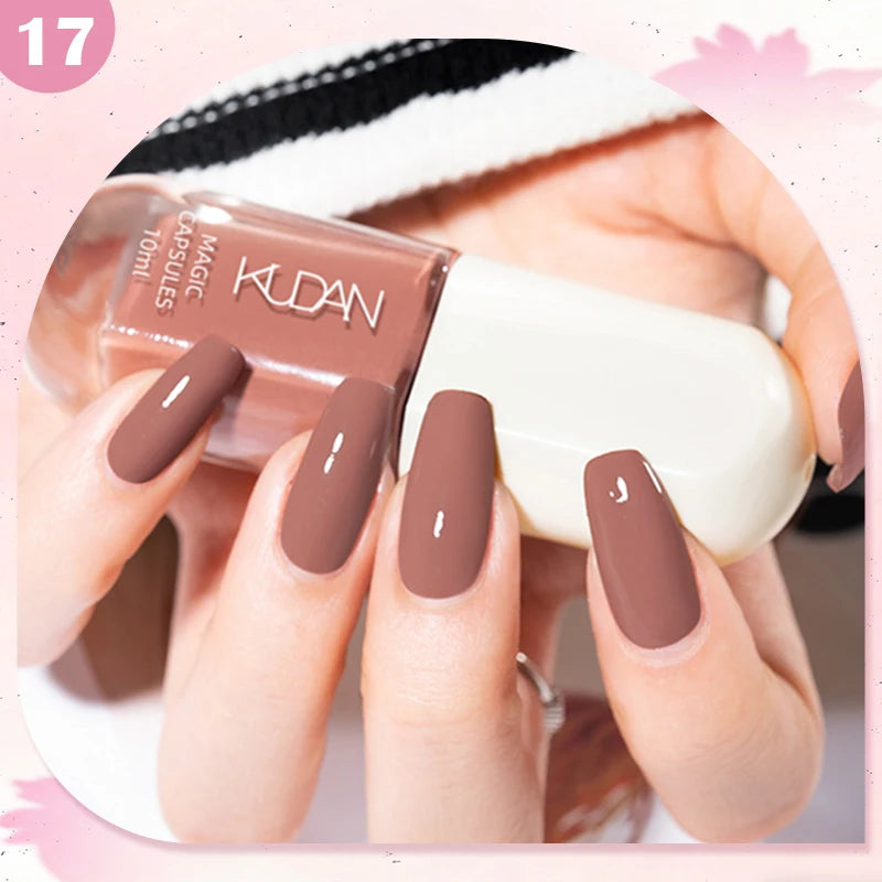 KUDAN Dark Burgundy Nail Polish, Alcohol-Free - Long-Lasting Formula Quick Drying Without Lighting, Glossy And Shiny Surface