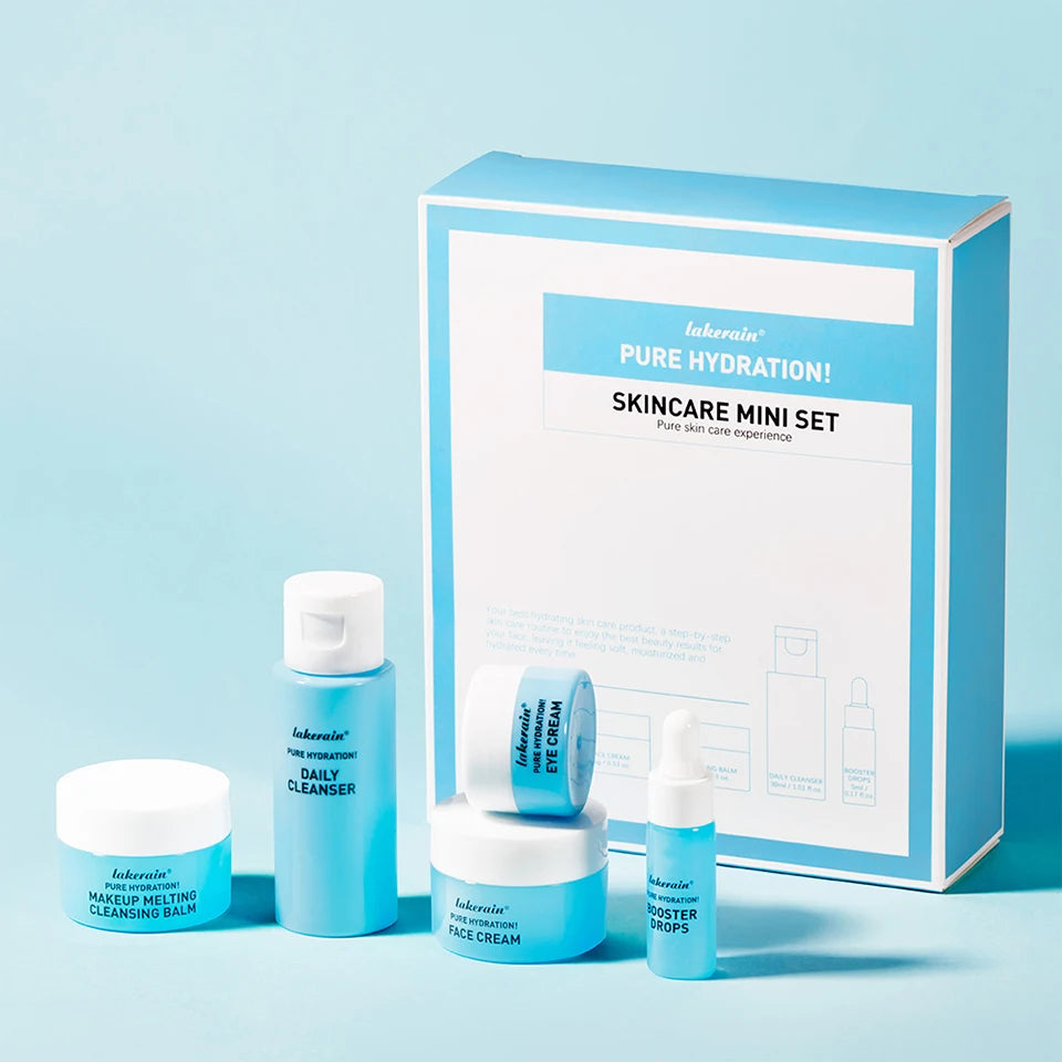 lakerain Pure Hydration! Travel Skin Care Set: 5-Piece Mini Essentials Kit