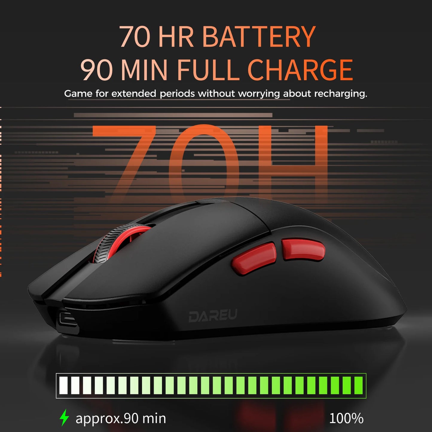 DAREU Tri-mode Wireless 8Khz Gaming Mouse 2.4G Wired 35g Lightweight 30000 DPI AIM-750 Sensor Macro Gamer Mouse Accessories