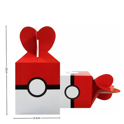 Pokemon Popcorn Box Birthday Decor Pikachu Gift Box Poke Ball Cookies Chocolate Candy Box Baby Shower Kids Gifts Party Supplies