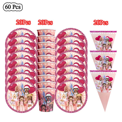 Pink Roblox Birthday Set 🎉🤖