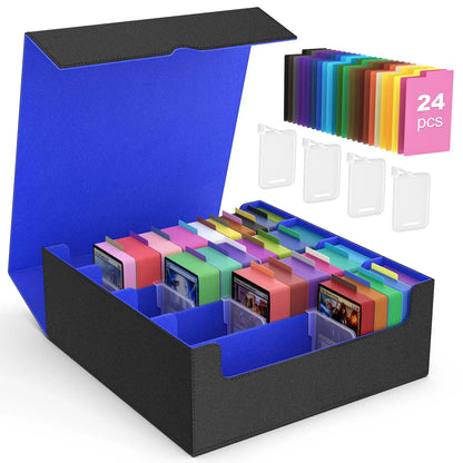 MoKo Trading Card Storage Box 3800+ MTG Deck Box with 24 Colorful Dividers & 5 Card Supporters 5 Row Commander Card Deck Box