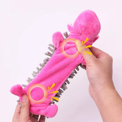 Durable Pet Dog Plush Toy for Small Breeds - Animal Shape Squeaky Chew Cleaning Toy for Chihuahua Yorkshire Bichon Puppies