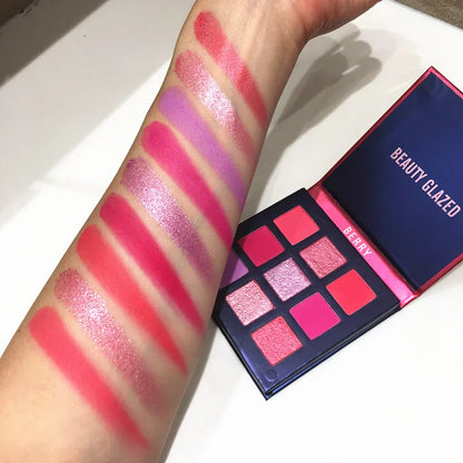 Beauty GLAZED Eyeshadow Palette 9 Color Shimmer Matte Longlasting Waterproof Palette Makeup