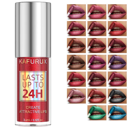 20-colors Glitter Lip Glaze Waterproof Diamond Shimmer Lip Gloss Sparkling Liquid Lipstick Long Lasting Lip Makeup for Women Gif