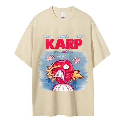 Pokemon T-shirt Men's Pure Cotton Casual  Round Neck T-shirt Short Sleeve Clothing Summer Sports Casual Short Sleeve Top