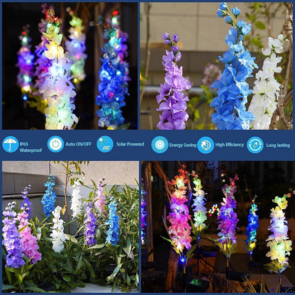 1pc Solar powered hyacinth lawn lights are suitable for courtyards, trails, holiday gatherings, gardens, and Mother's Day gifts