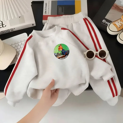 2026 Spring Boys and Girls Long Sleeve Clothes Sets Kids O Neck Hoodies and Long Pants 2pcs Suit Children Casual Sweatshirts Set
