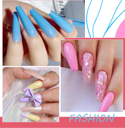 LIMEGIRL 8ML Gel Nail Polish Kit Semi-Permanent Soak Gel Varnish Base Coat Polishing Tool with UV LED Light Nail Gel Kit