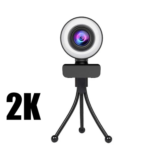 4K Webcam with LED Light 📷✨