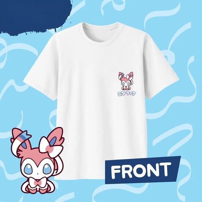 2025 Summer Pokémon Anime SYLVEON 100% Pure Cotton Printed T-shirt Men Harajuku Loose Casual Versatile Short-sleeved Loose Y2k