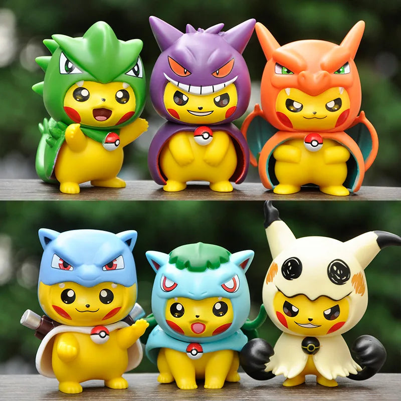 Pokemon Cartoon Ice Cream Pikachu Snorlax Psyduck Gengar Anime Figure Blind Box Toys Tabletop Ornaments