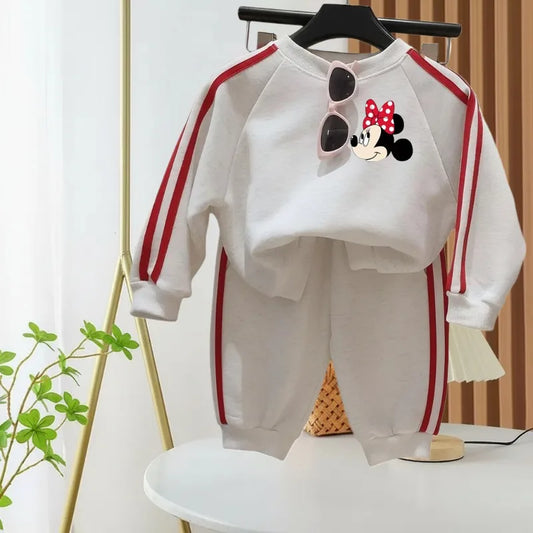 Spring New Style Girls Clothing Sets 2026 Children's Casual Tracksuits Fashion O Neck Hoodies and Side Stripe Trousers Two Piece