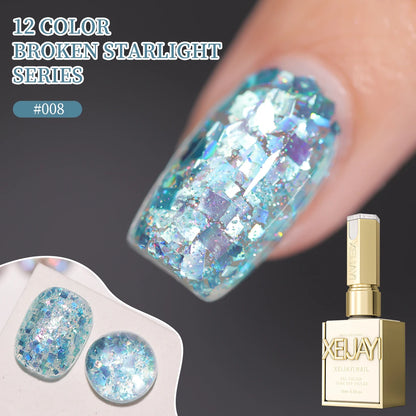 2025 new popular 12-color glittering diamond sequins nail gel, high saturation gloss long-lasting for nail art DIY