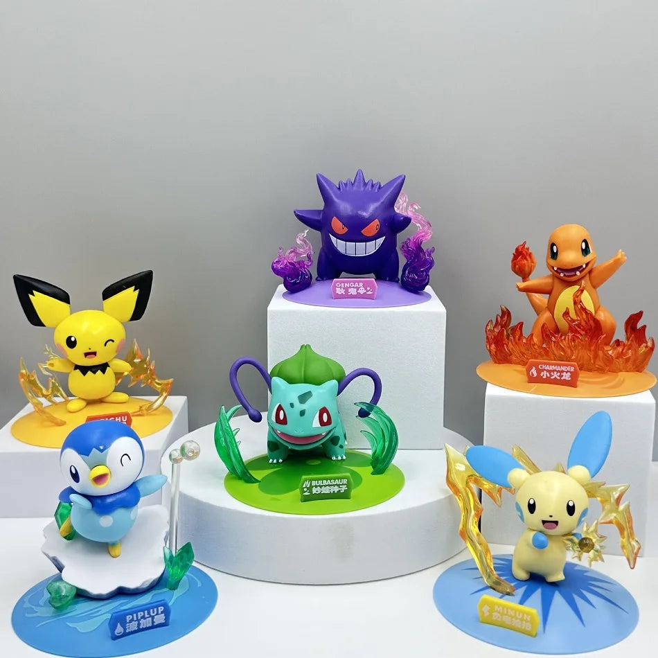 12 style Pok é mon Doll Pikachu Blind Box Anime Models Desktop Decorations Action Figure Collection Pok é mon Toys Birthday Gift