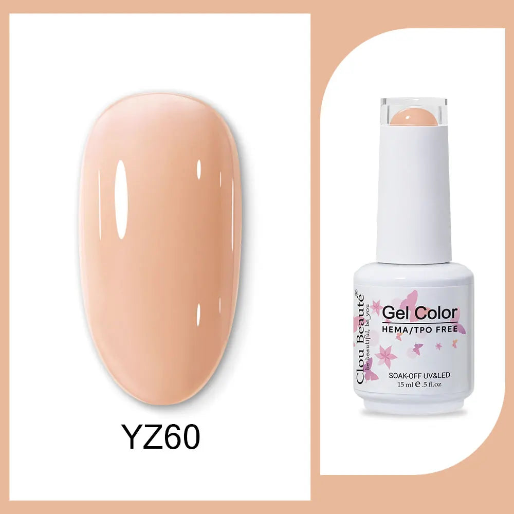 Clou Beaute 15ml Red Black White Green Neon Gel Nail Polish Base Top Coat Velvet Top 400 Colors Semi Permanent Gel Nail Varnish