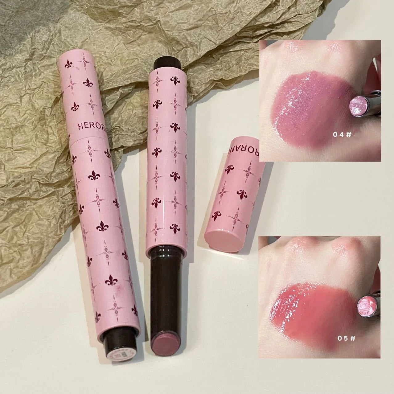 Purple Shimmer Lip Gloss.