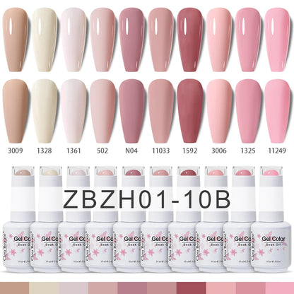 Clou Beaute 10/12/20/24pcs Gel Nail Polish Set Color 15ml White Glass Bottle Nail Art Kit Semi Permanent Gellack Nail Varnish