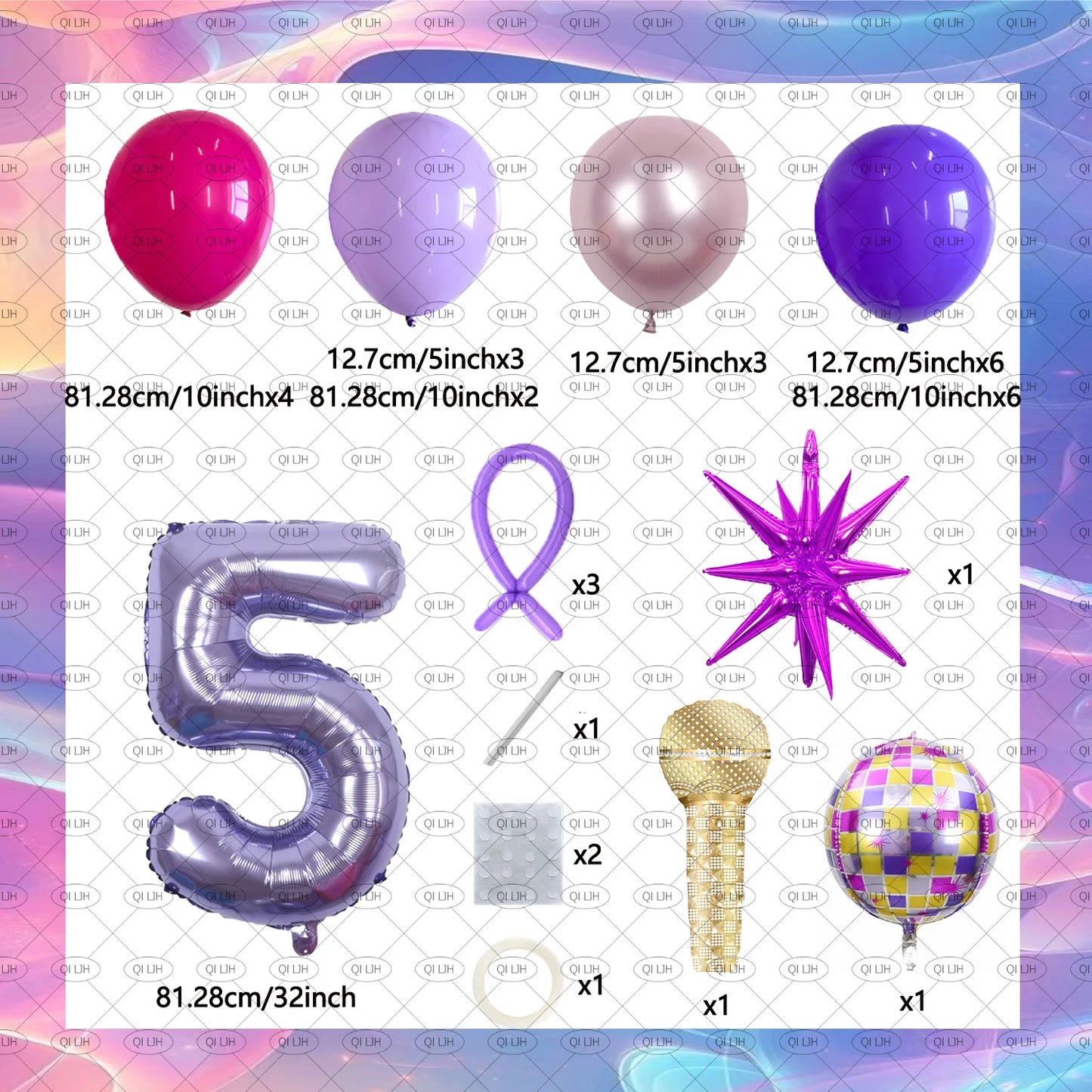 34pcs K-pop music girl group idol hunter theme disco rock party balloon set birthday party music festival concert decoration