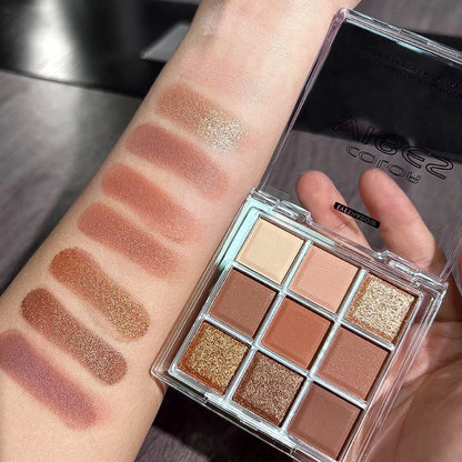 9-Grid Multi-color Eyeshadow Palette Glitter Pearlescent Matte Eye Shadow Shimmer Long Lasting Women Eye Makeup palette Cosmetic