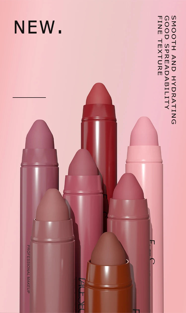 12-Color Matte Lip Pencil Set.