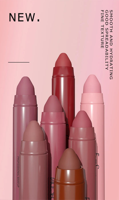 12-Color Matte Lip Pencil Set.