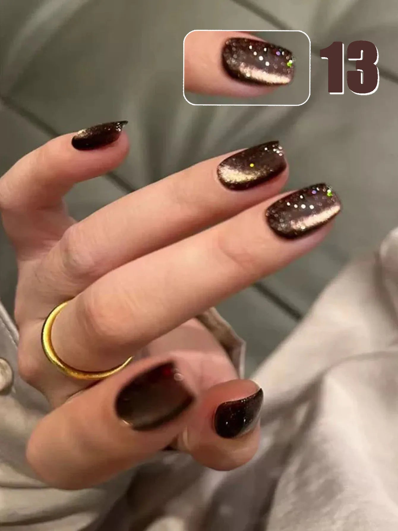 MIANEL 12ML Glass Bead Cat Eye Gel Nail Polish Flash White Spar Nude Color Magnetic Nail Polish White Nails Summer Nails 1-12pcs
