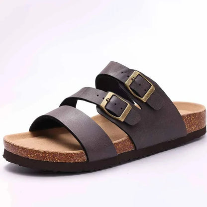 Crestar Cork Suede Mules Slippers For Women Fashion Men Clogs Shoes Classic Cork Antislip Outdoor Slippers With Arch Support
