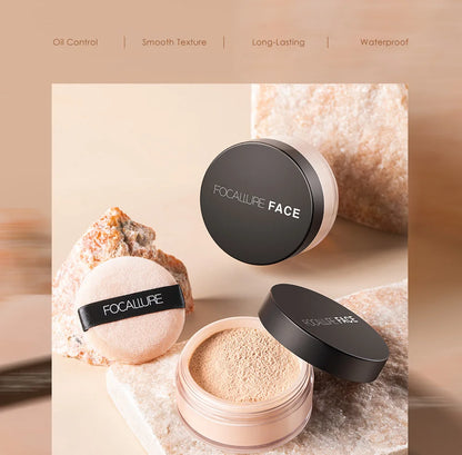 Focallure Face Loose Powder 3 Colors Ultra-Light Perfect Finishing Makeup Powder Waterproof Translucent Setting Powder Cosmetic