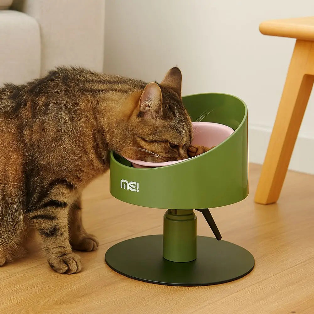 Cat Food Bowl Adjustable Cat Ceramic Bowl Non-Slip Flower Shaped Pet Water Bowl Neck Protection Anti Vomiting Bowl Pet Supplies