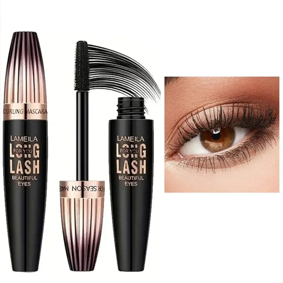 Waterproof 4D Mascara Thick Long Smudge-proof Plump Encrypted Long-lasting Curling Large Eye Makeup Makeup Tools