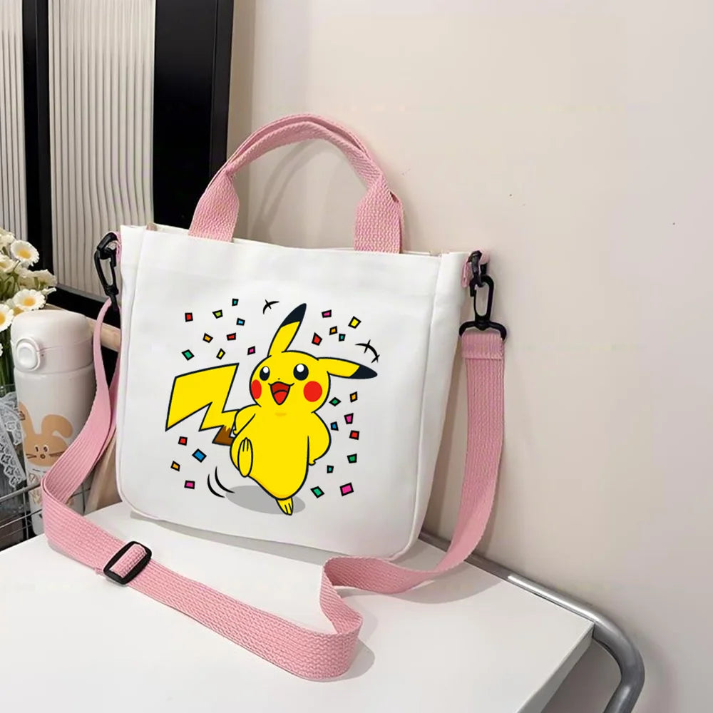 Pokémon Handbag Cartoon Children's Shoulder Bag Boys Girls Tote Bag Child Canvas Handbags Anime Crossbody Bag New Kids Gifts