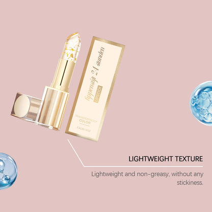 24K Gold Foil Color Changing Lipstick: Hyaluronic Acid Hydrating Lip Plumper