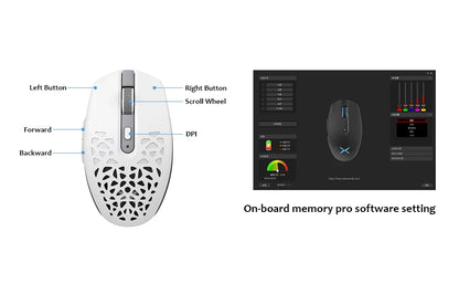 Delux M820DC PAW3335 Wired + Wireless + Bluetooth Gaming Mouse 80 Million Clicks 16000 DPI RGB Rechargeable Mice For Computers