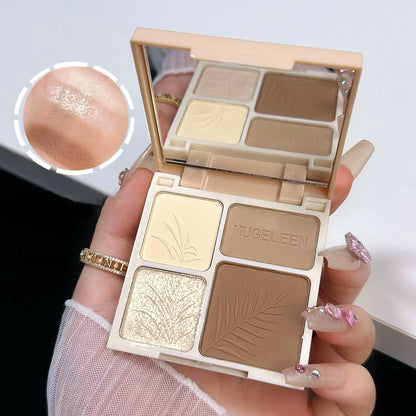 4 Colors Highlighter Contour 3D Facial Bronzer Cosmetic Brightening Beige Matte Highlights Palette Nose Shadow Powder Makeup