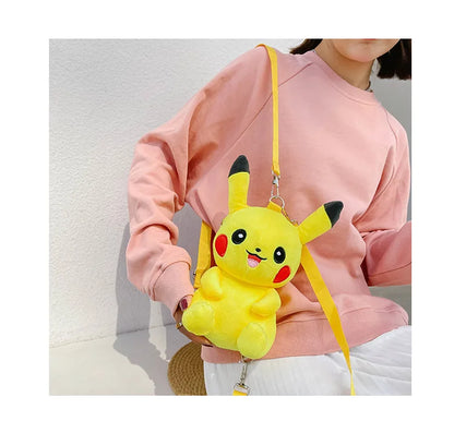 30cm Pokemon Fashion Japanese Anime Fun Cartoon Small Bag Pikachu Plush Doll Backpack Girl Cute Pikachu Plush Backpack