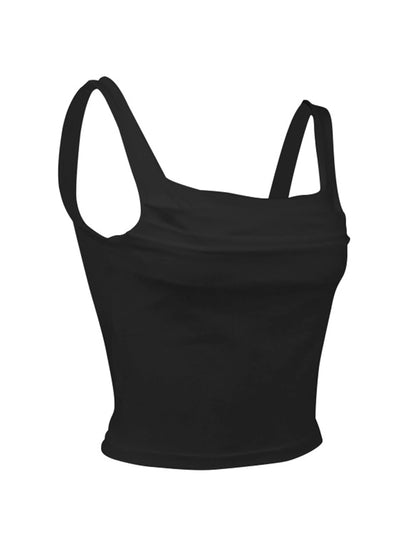 Sexy Tank Women Summer New Tops Solid Backless Streetwear Casual Slim Sleeveless Camisole Fashion Folds Tank Tops Lady Clothing