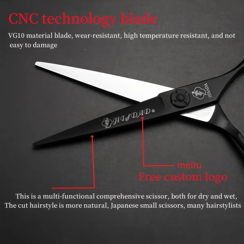 HISADA hairdressing scissors	professional barber scissors 6.0  Inch scissors VG10 material professional barber scissors