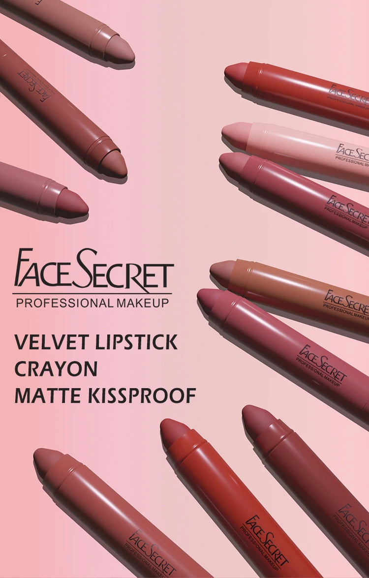 12-Color Matte Lip Pencil Set.