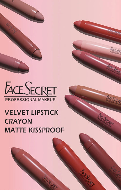 12-Color Matte Lip Pencil Set.