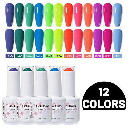 Clou Beaute 10/12/20/24pcs Gel Nail Polish Set Color 15ml White Glass Bottle Nail Art Kit Semi Permanent Gellack Nail Varnish